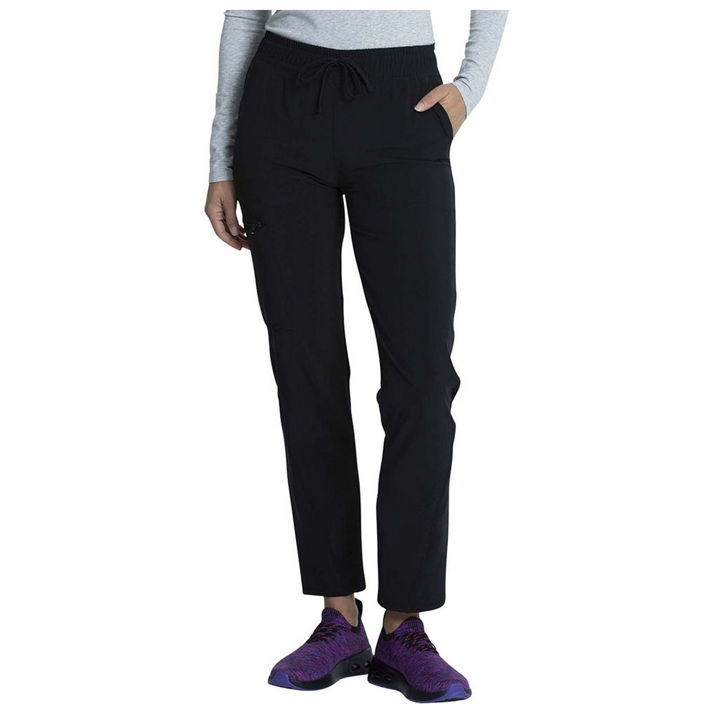 CKA184P Petite Allura Tapered Leg Drawstring Waist Pant by Cherokee