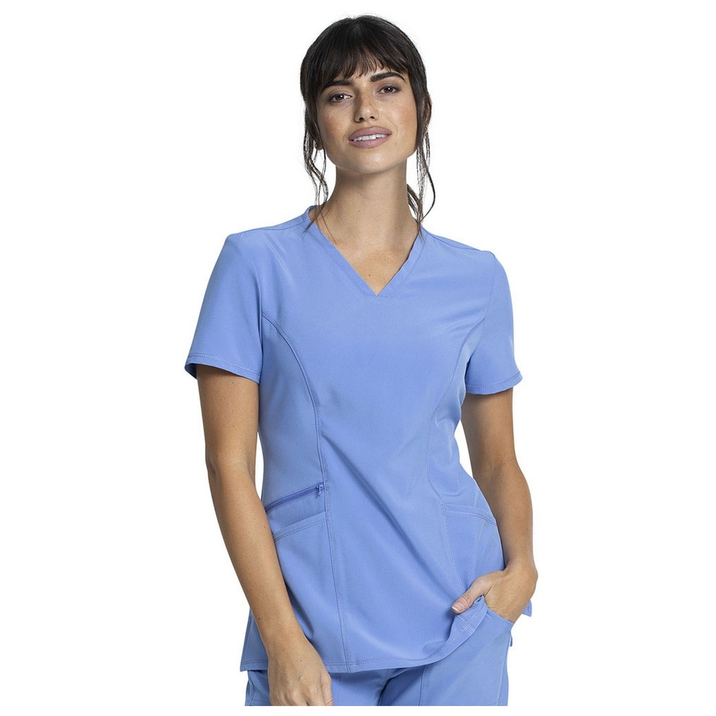 CKA684 Allura Fitted V-Neck 3 Pocket Top by Cherokee