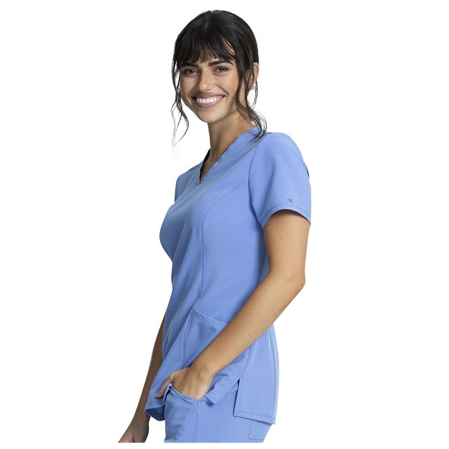 CKA684 Allura Fitted V-Neck 3 Pocket Top by Cherokee