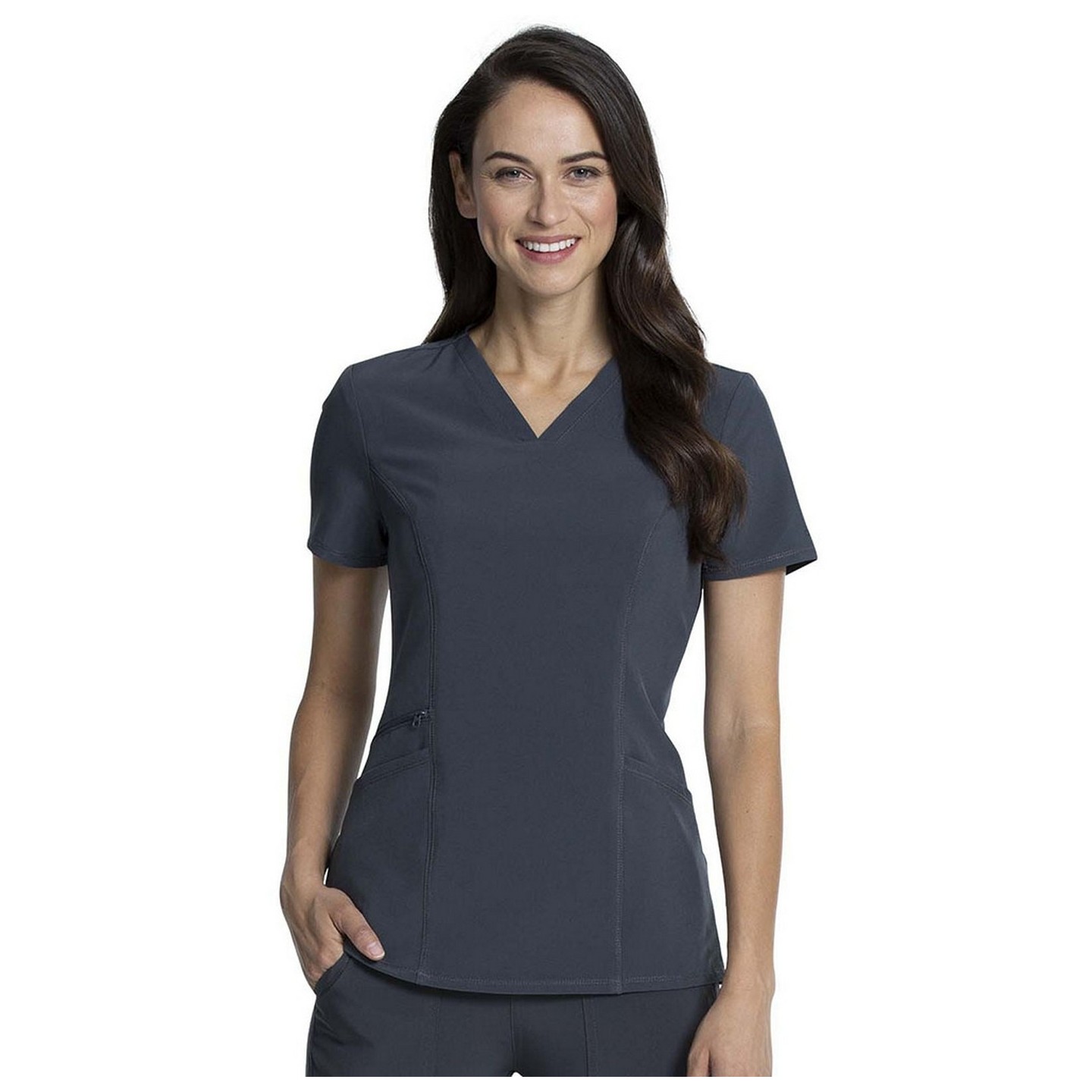 CKA684 Allura Fitted V-Neck 3 Pocket Top by Cherokee