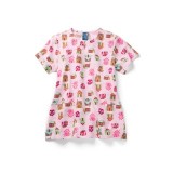 Z16213 Zoe + Chloe Notch Neck Print Scrub Tops - Snow Place Like Home