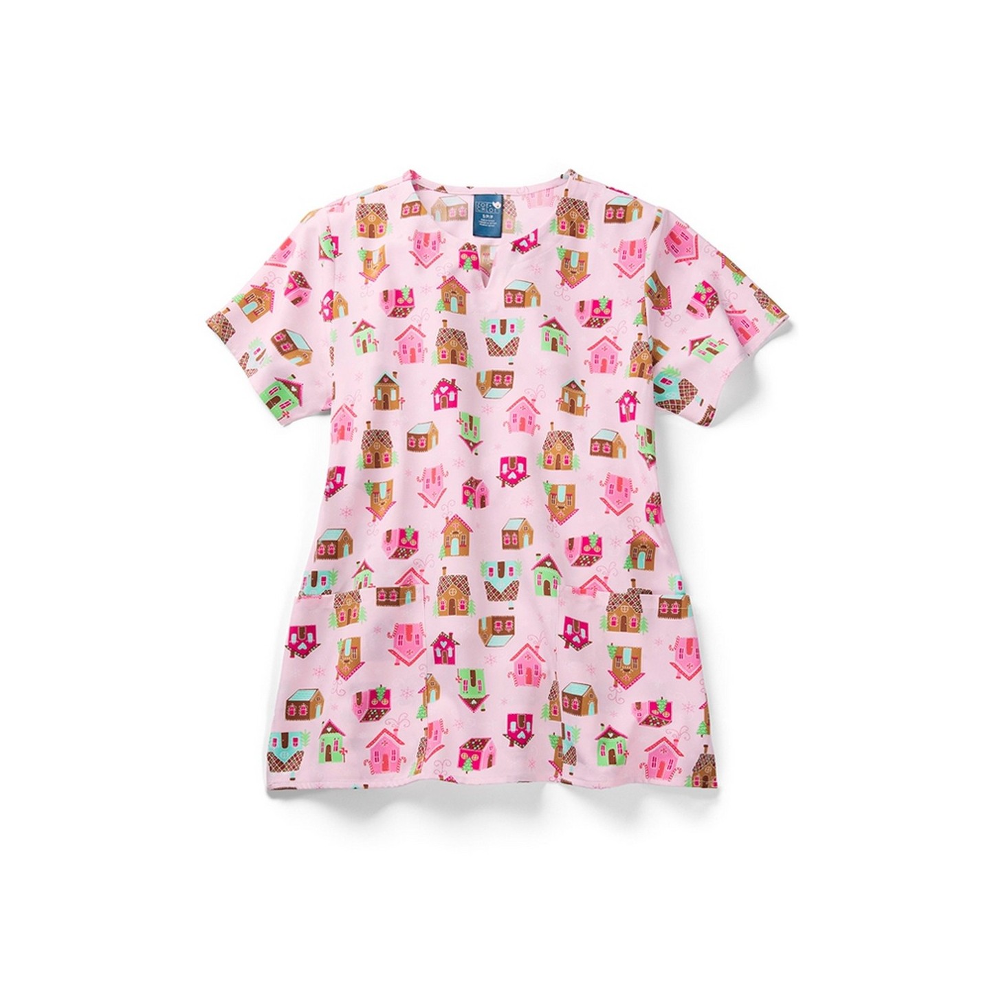 Z16213 Zoe + Chloe Haut Imprimée Encoches Cou - Snow Place Like Home