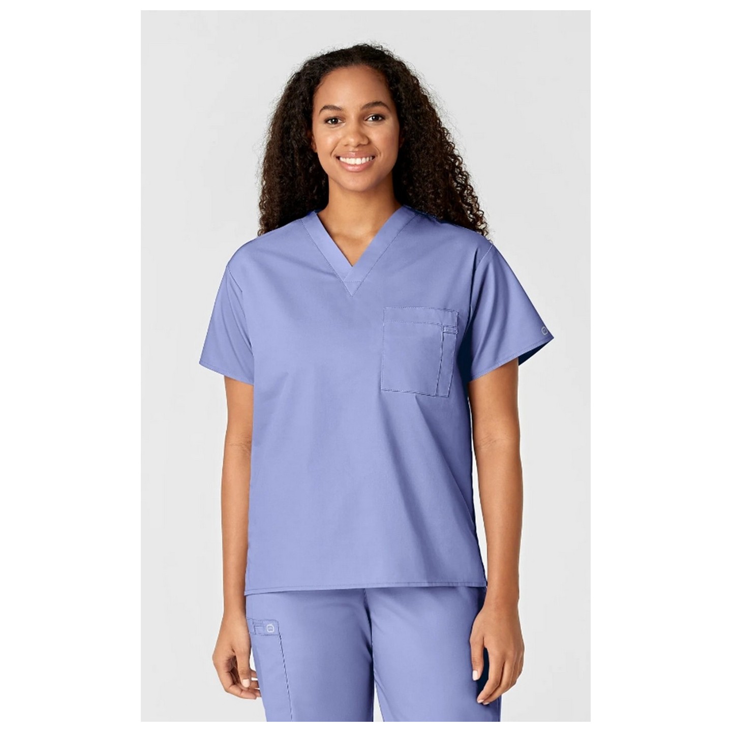 100 WonderWORK Haut à Col en V Unisexe avec 1 Poche au Poitrine