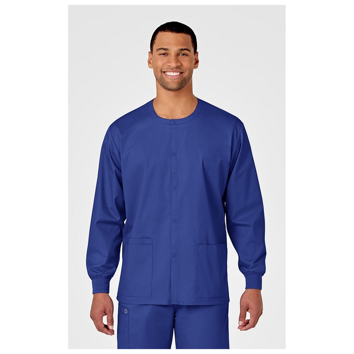 800 WonderWORK Unisex Snap Front Round Collar Jacket