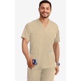 *FINAL SALE KHAKI 310T-Petite MOBB Classic Unisex 3 Pocket Scrub Top