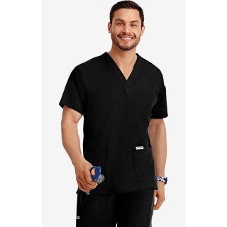 MOBB Classic Unisex 3 Pocket Scrub Top (Men's View) - Black (BL)