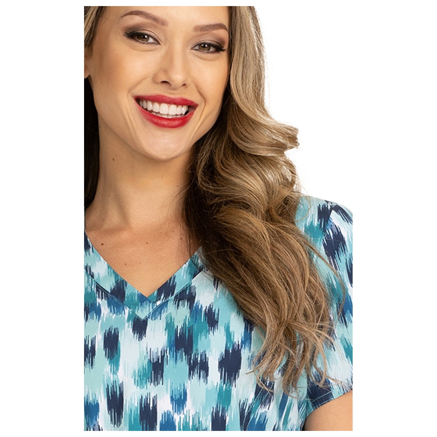 1103 Zavaté Ava Therese Ava Print Scrub Top - Seafoam Oasis