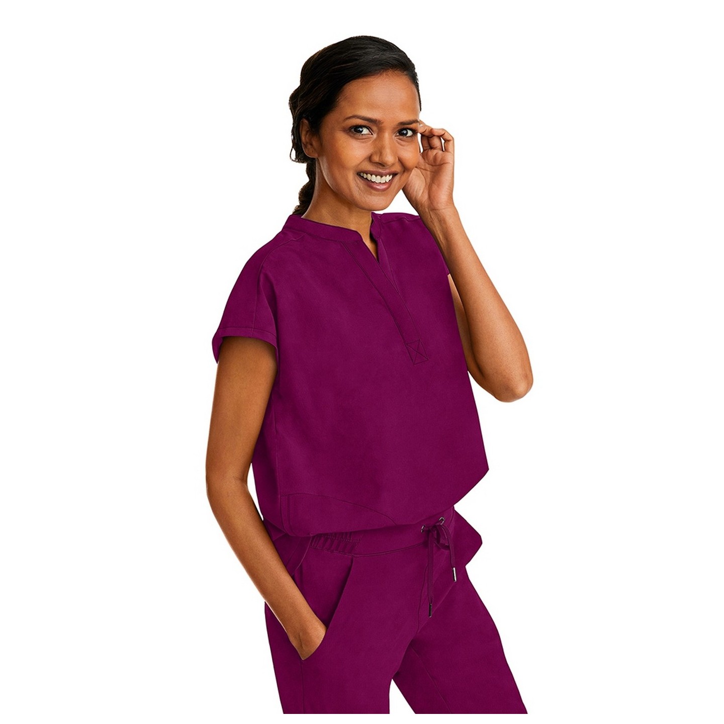 2152 Healing Hands Purple Label Journey Mandarin Collar Top