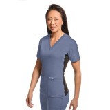 T3020 Le haut Pearl par Mobb mantalité élastique avec flex est un tissu 65% poly/32% rayonne/3% spandex