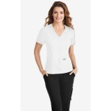 T3020 Le haut Pearl par Mobb mantalité élastique avec flex est un tissu 65% poly/32% rayonne/3% spandex