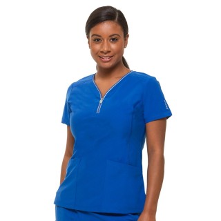 2254 Healing Hands HH360 Sonia Zipper Neckline Scrub Top