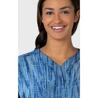 6167 Wink Haut Moderne Surdimensionné Imprimer pour Femmes - Shibori Navy