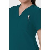 6045 W123 Women's Slim V-Neck Flex Top by Wink