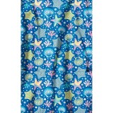 Z12213 Zoe + Chloe Curved V-neck Print Scrub Top - Starfish Wish