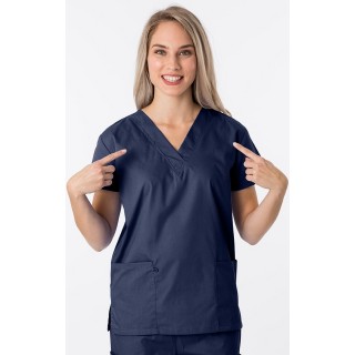 1000 Classix Unisex 3 Pocket Scrub Top by Greentown (Women's View)