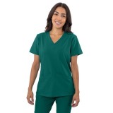 1201 4-Flex 2 Pocket V-Neck Scrub Top by Greentown