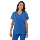 1201 4-Flex 2 Pocket V-Neck Scrub Top by Greentown