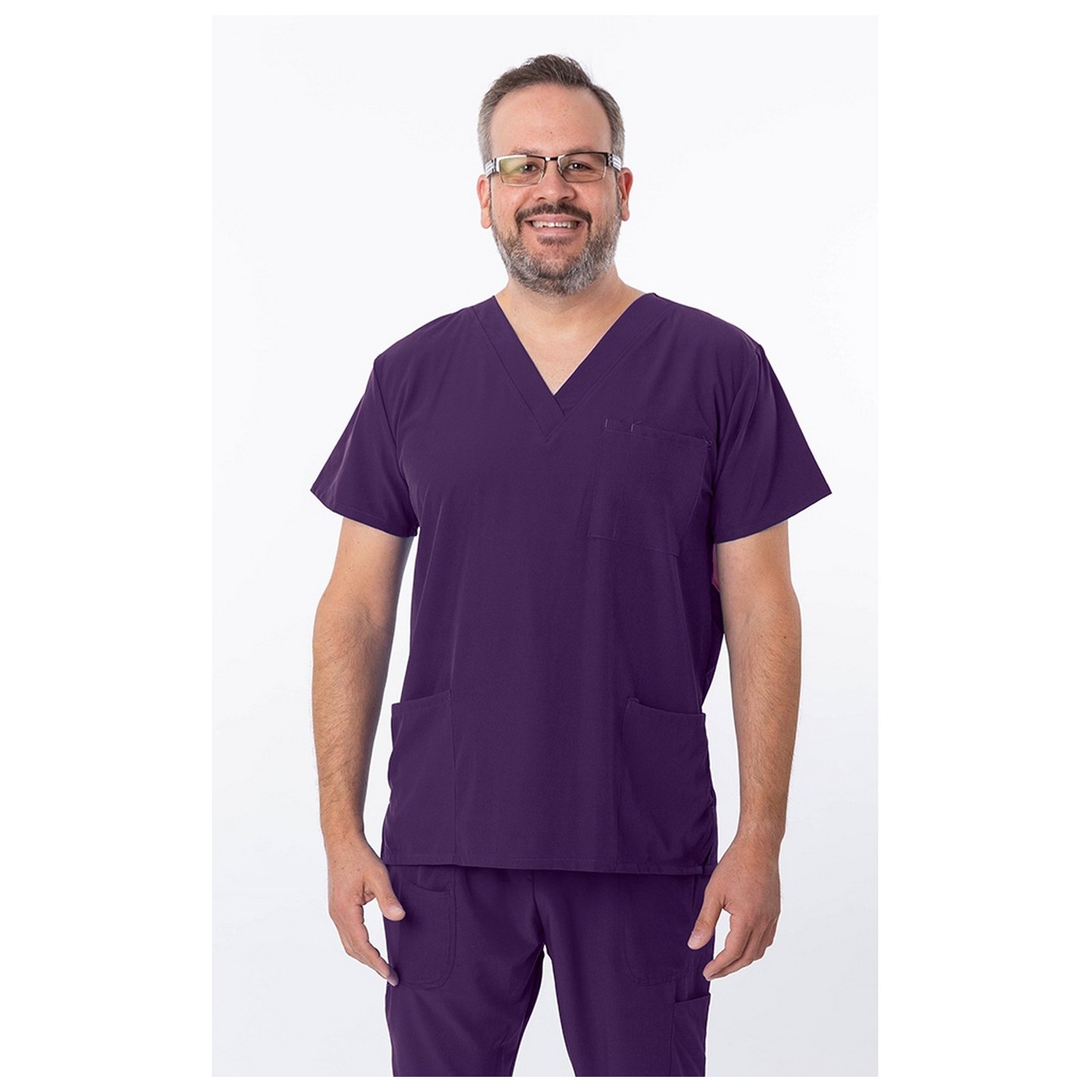 18-1072A Zinnia Unisex 3 Pocket Scrub Top by Greentown