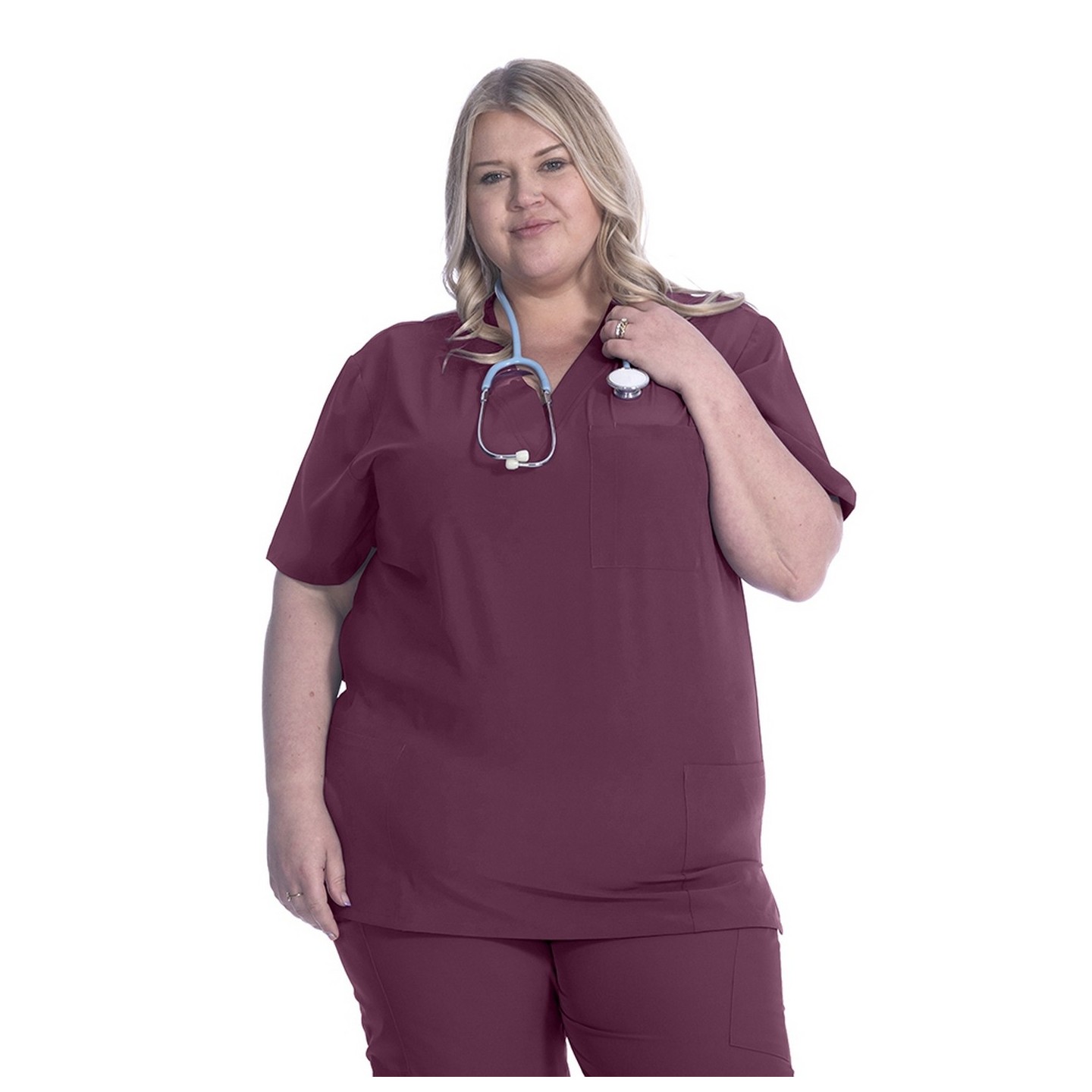 18-1072A Zinnia Unisex 3 Pocket Scrub Top by Greentown