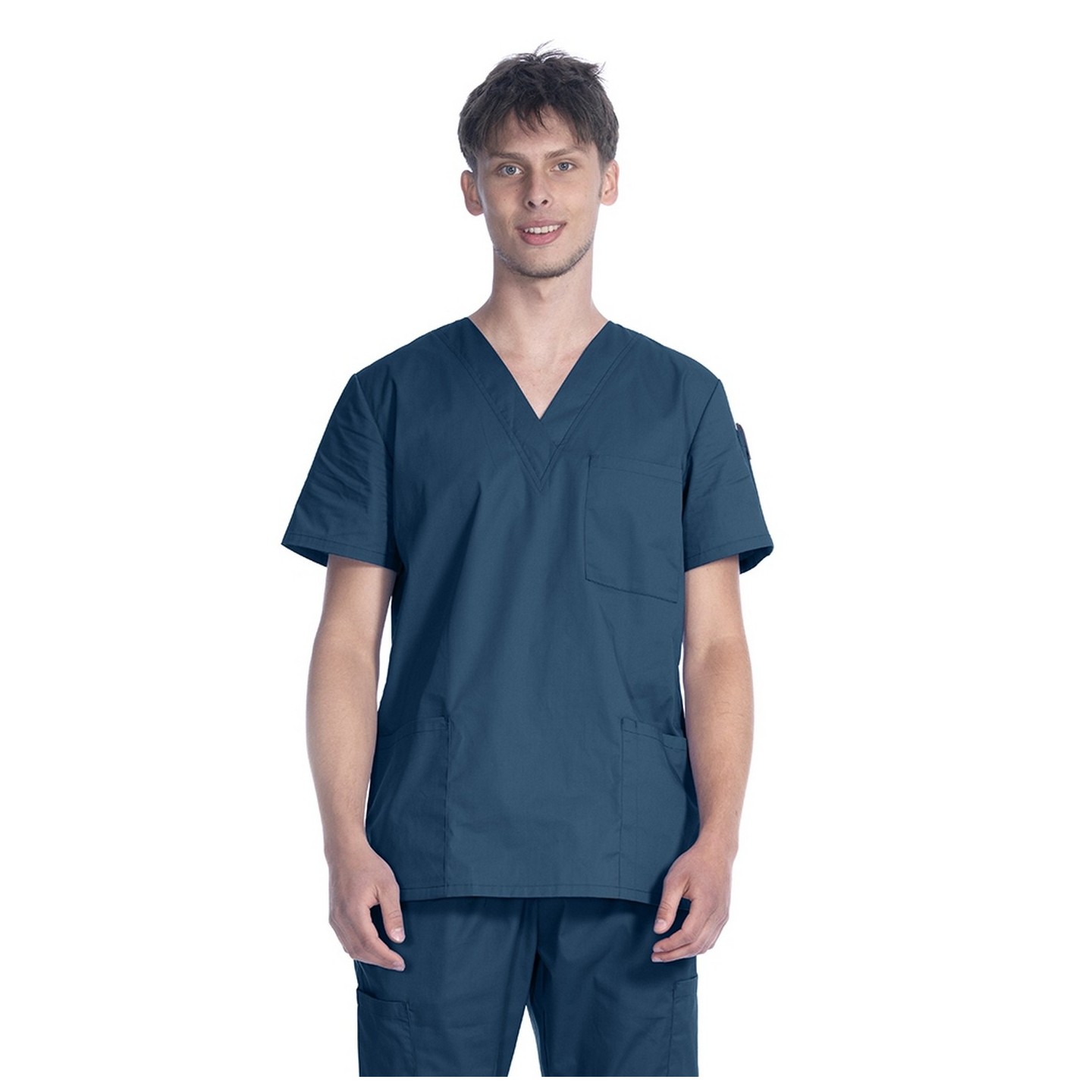 1005 Classix Haut à Col en V Unisexe avec 3 Poches par Greentown