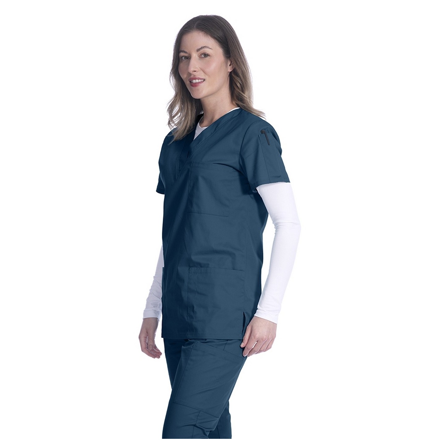 1005 Classix Haut à Col en V Unisexe avec 3 Poches par Greentown