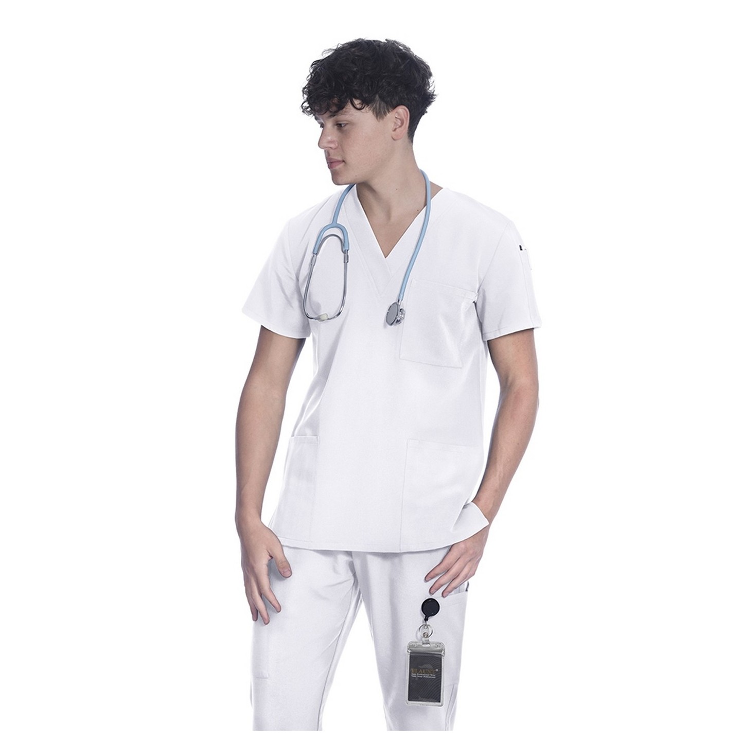 3601 Flaunt Unisex Modern Classic 4-Way Stretch V-Neck Top by Greentown