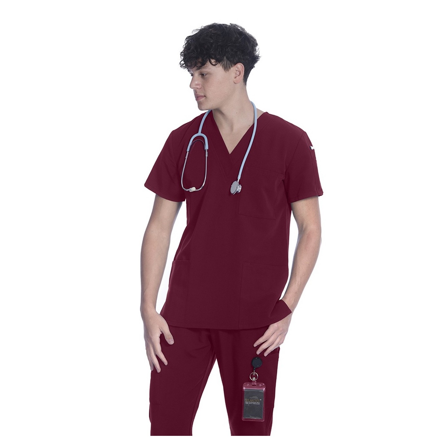 3601 Flaunt Unisex Modern Classic 4-Way Stretch V-Neck Top by Greentown