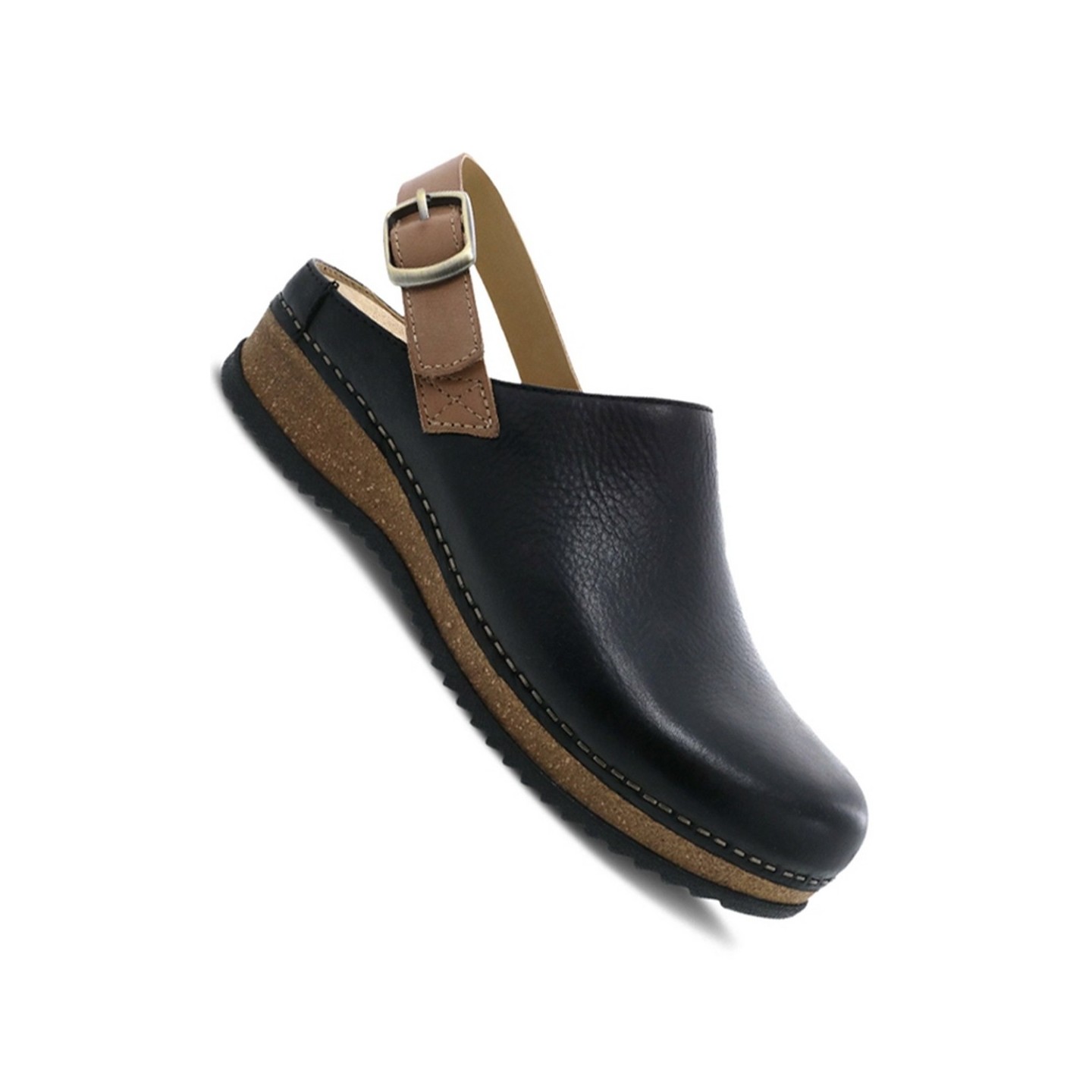 Merrin Black Waxy Milled Mule Agrafée à Talon Sanglé  pour Femmes par Dansko 