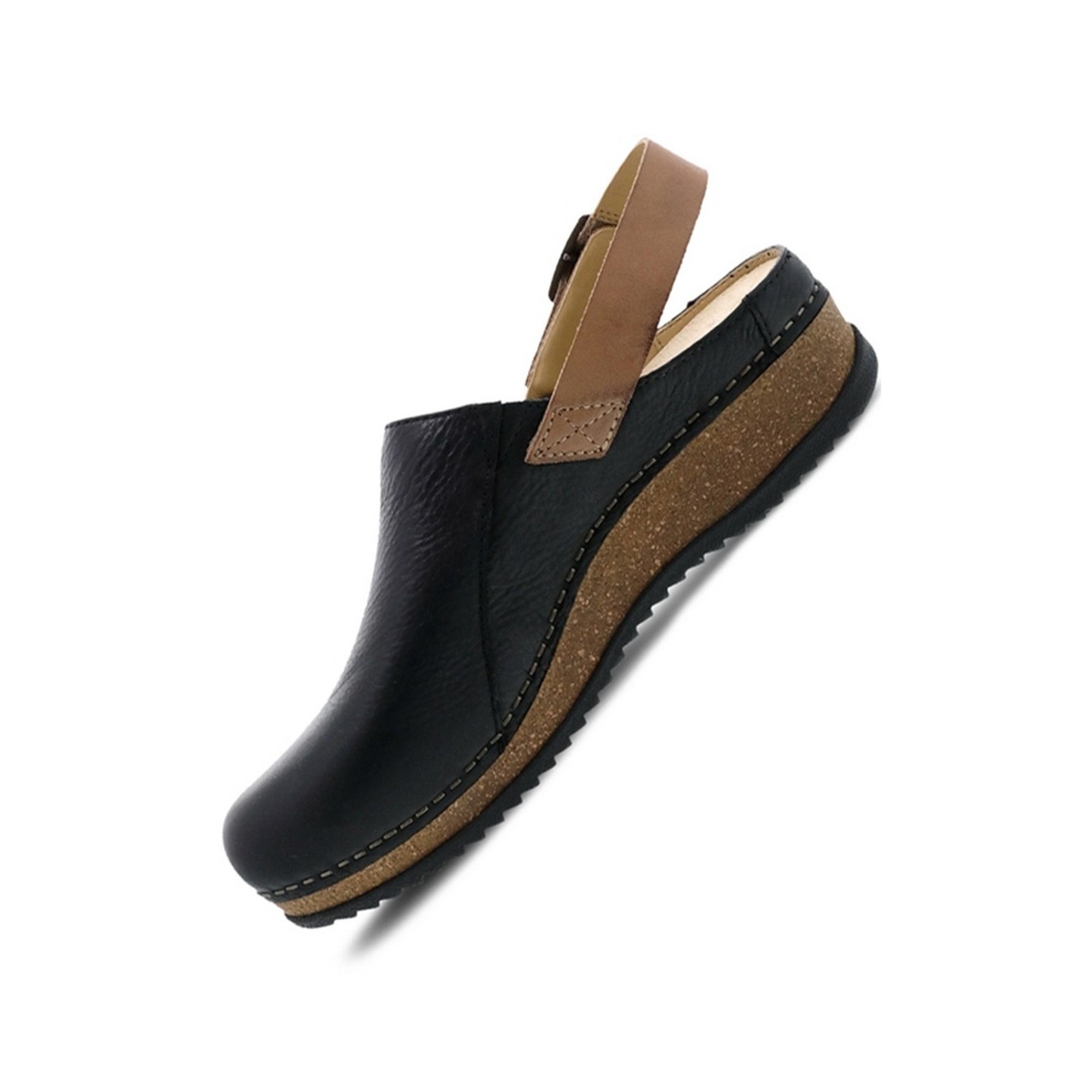 Merrin Black Waxy Milled Mule Agrafée à Talon Sanglé  pour Femmes par Dansko 
