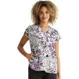 HH904 Purple Label Kelly Zip Front Print Top by Healing Hands - Wild & Beautiful