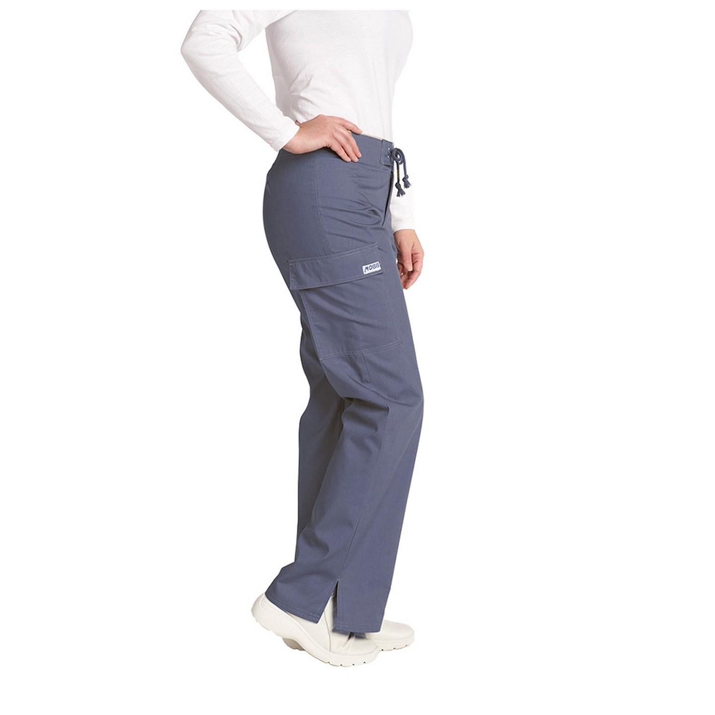 *FINAL SALE 316P-Tall POSTMAN BLUE Low Rise Lace Up Flare Pant by MOBB
