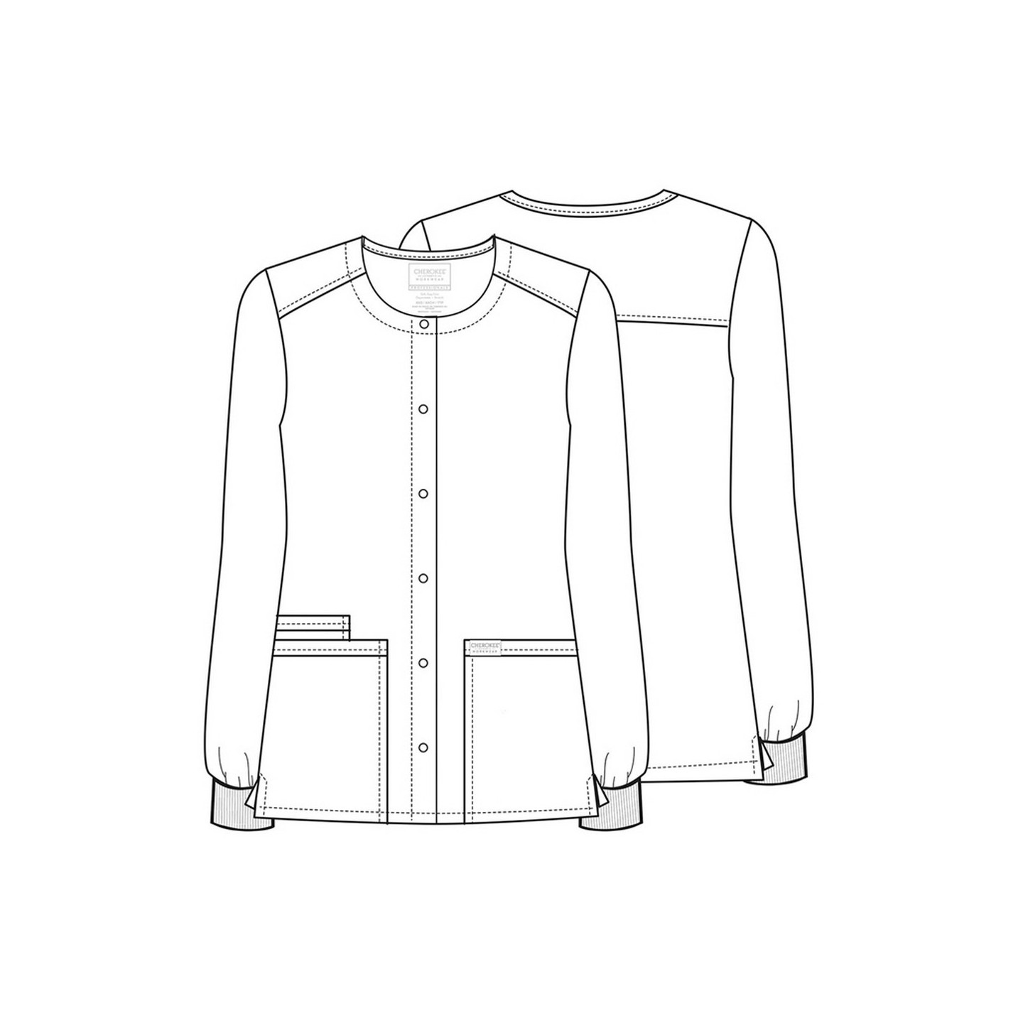 WW340 Workwear Professionals Veste d'Échauffement à Fermature de Pression avec 3 Poches par Cherokee