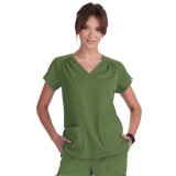 1120 Planet koi Meadow Contemporary Top with Heart-Shaped Neckline