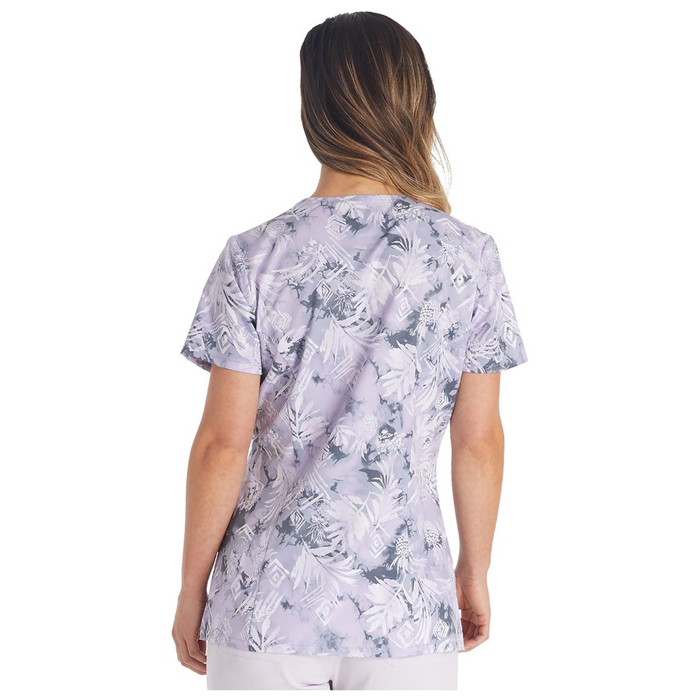 DK616 Dickies V-Neck Print Top - Tropic Distress