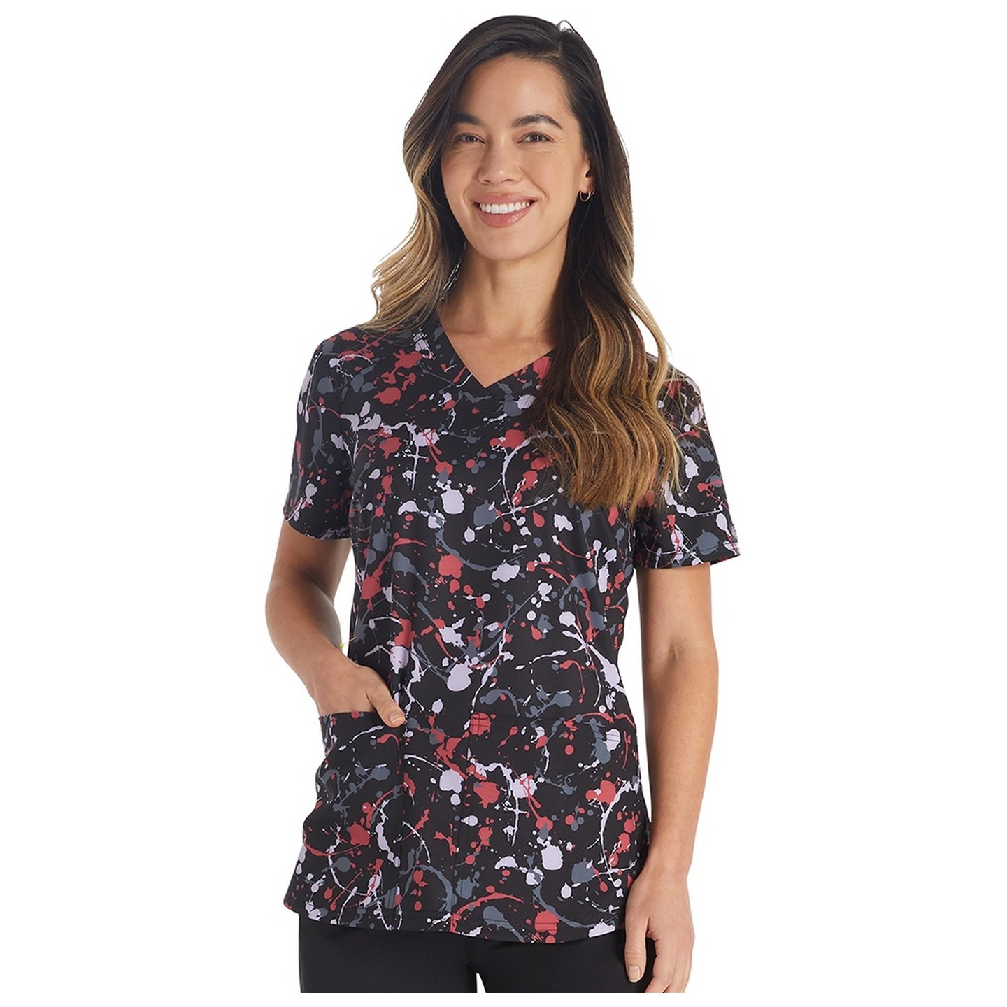 DK876 Dickies Fitted Print Top - Drizzle Daze