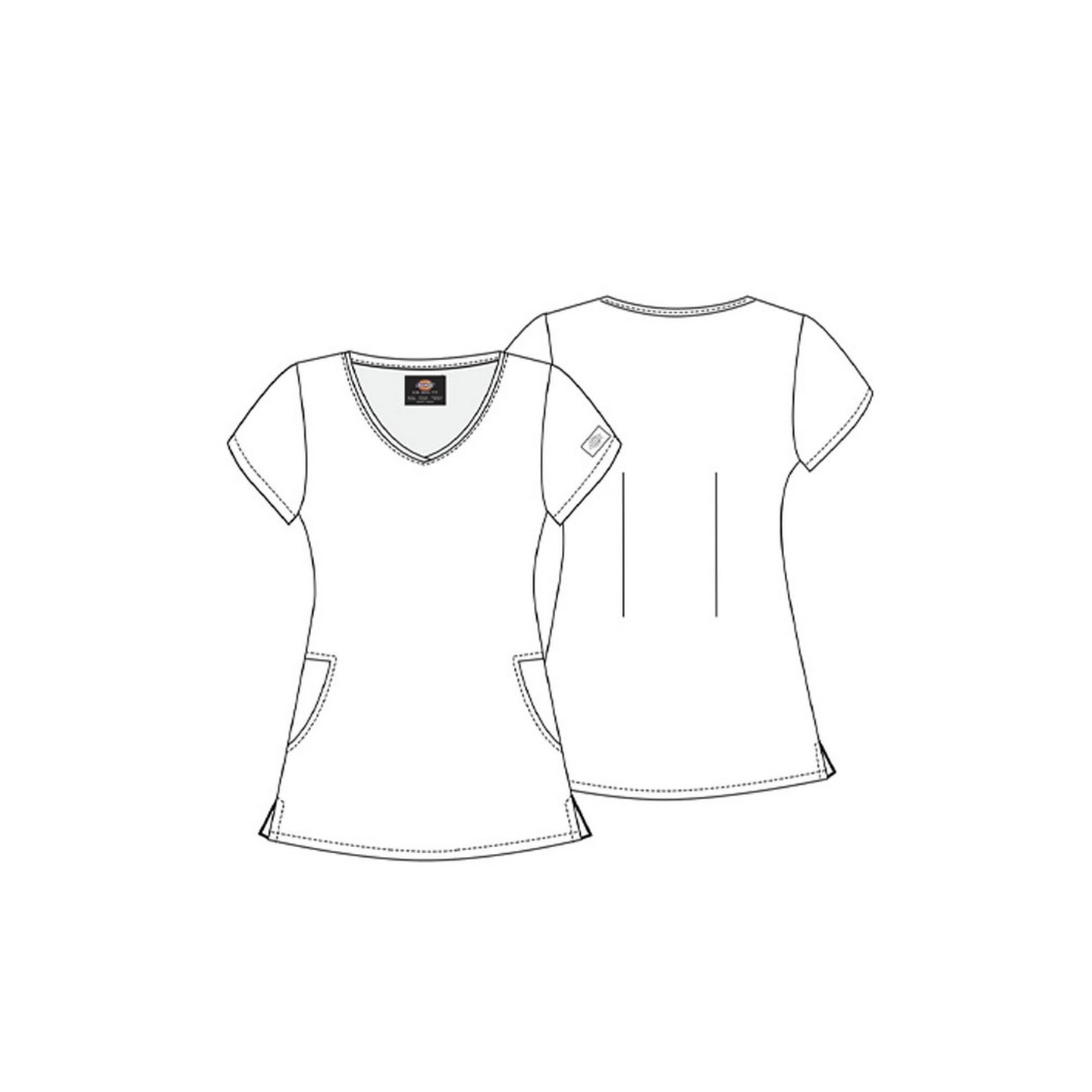 DK881 Haut Imrpimer à Coupe Contemporaine et Col en V par Dickies - Mineral Swirl