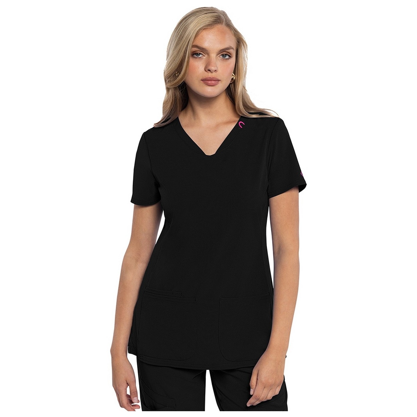 MC702 Amp 3 Pocket V-Neck Top with Flex Panels by Med Couture