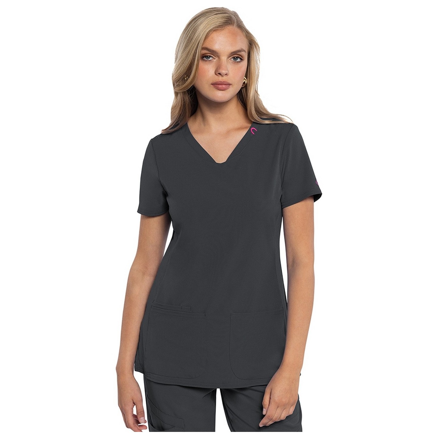 MC702 Amp 3 Pocket V-Neck Top with Flex Panels by Med Couture