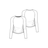 MC700 Amp Ruched Adjustable Length Long Sleeve Underscrub Top by Med Couture