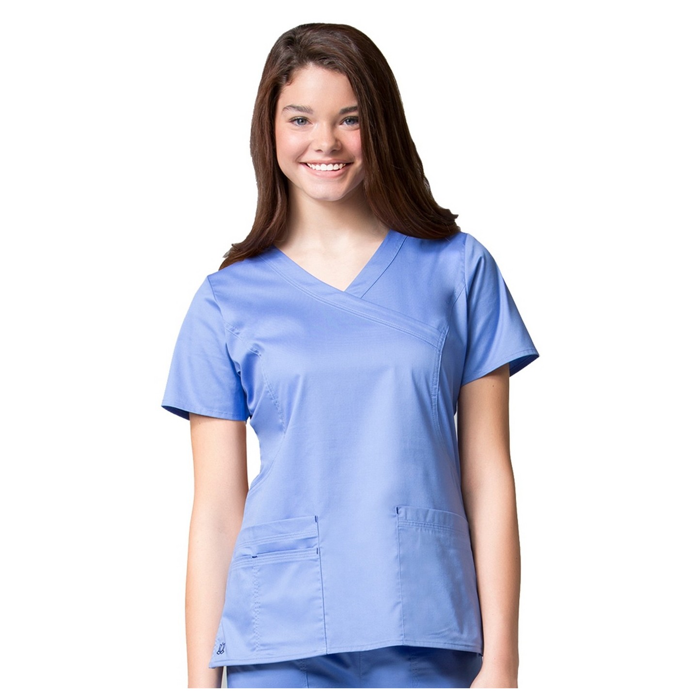 1102 Maevn Blossom - Y-Neck Top With Body Shape Seaming