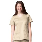 1102 Maevn Blossom - Y-Neck Top With Body Shape Seaming