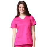 1102 Maevn Blossom - Y-Neck Top With Body Shape Seaming