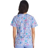 CK651 Modern Classic V-Neck Print top by Cherokee - Dental Affirmations