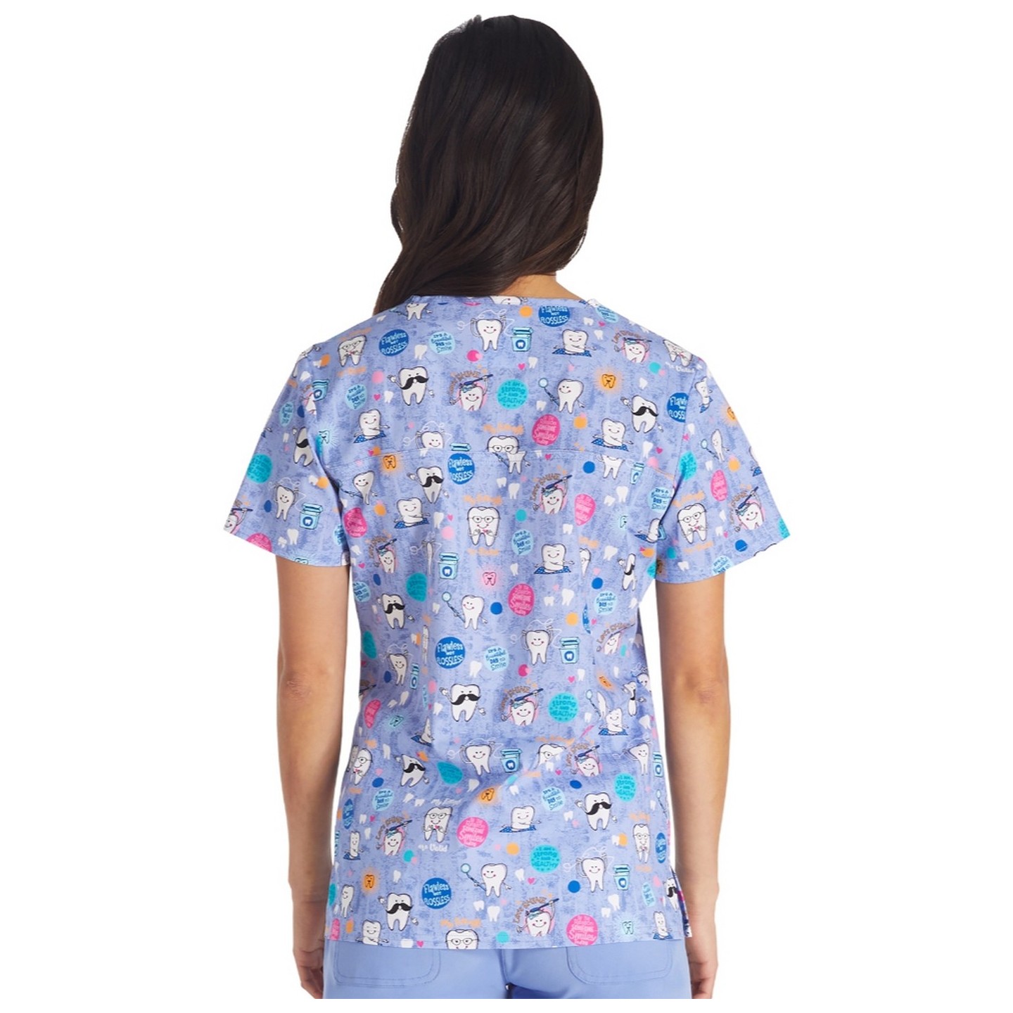 CK651 Haut Classique Moderne Imprimer à Col en V par Cherokee - Dental Affirmations