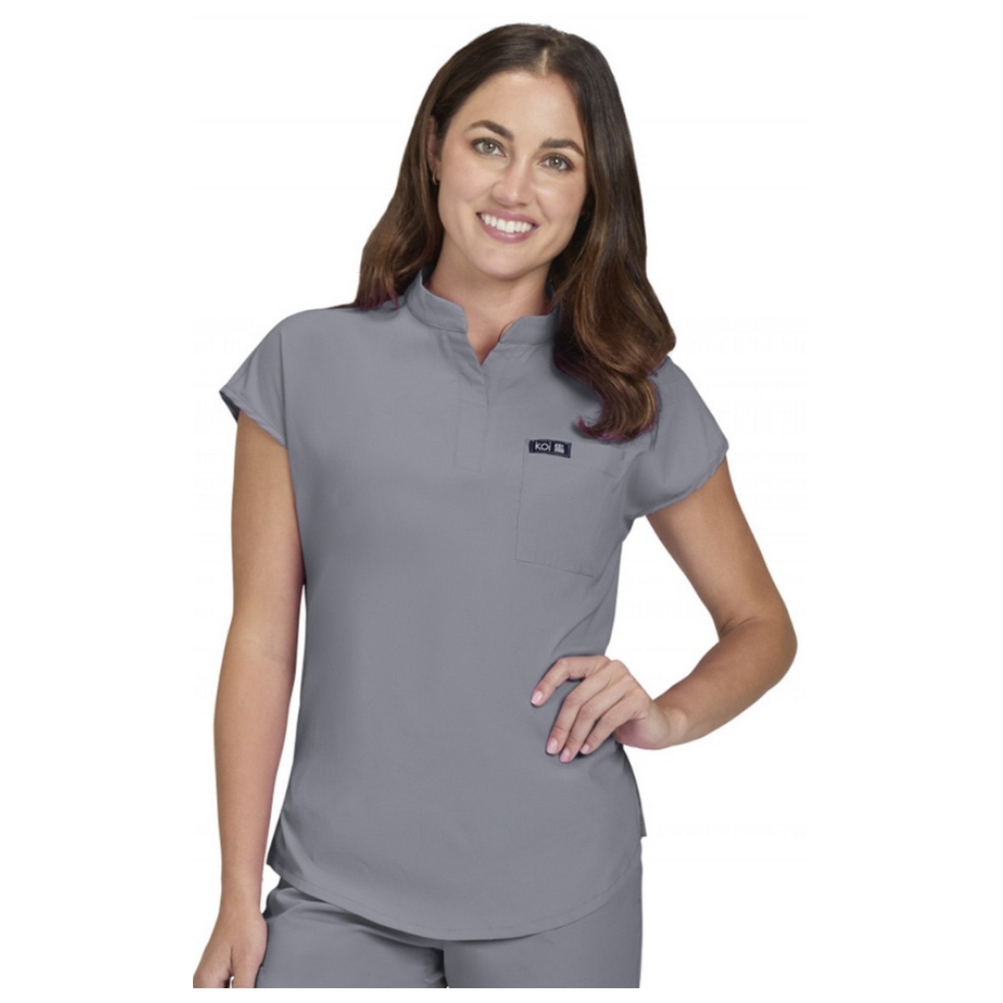 1093 koi Basics Ari Split Neck Top