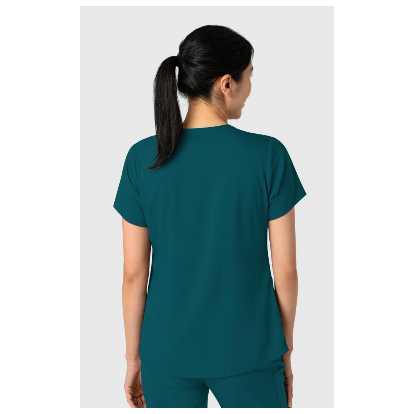 6251 Boundless Curved V-Neck Top with 3 Pockets by WINK