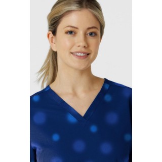 6657 WonderWink Haut à Col en V à 3 Poches Imprimé - Graffiti Blots