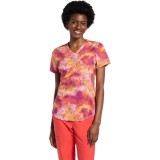 CK664 Cherokee Genuine Chest Pocket Print Top - Floral Wash