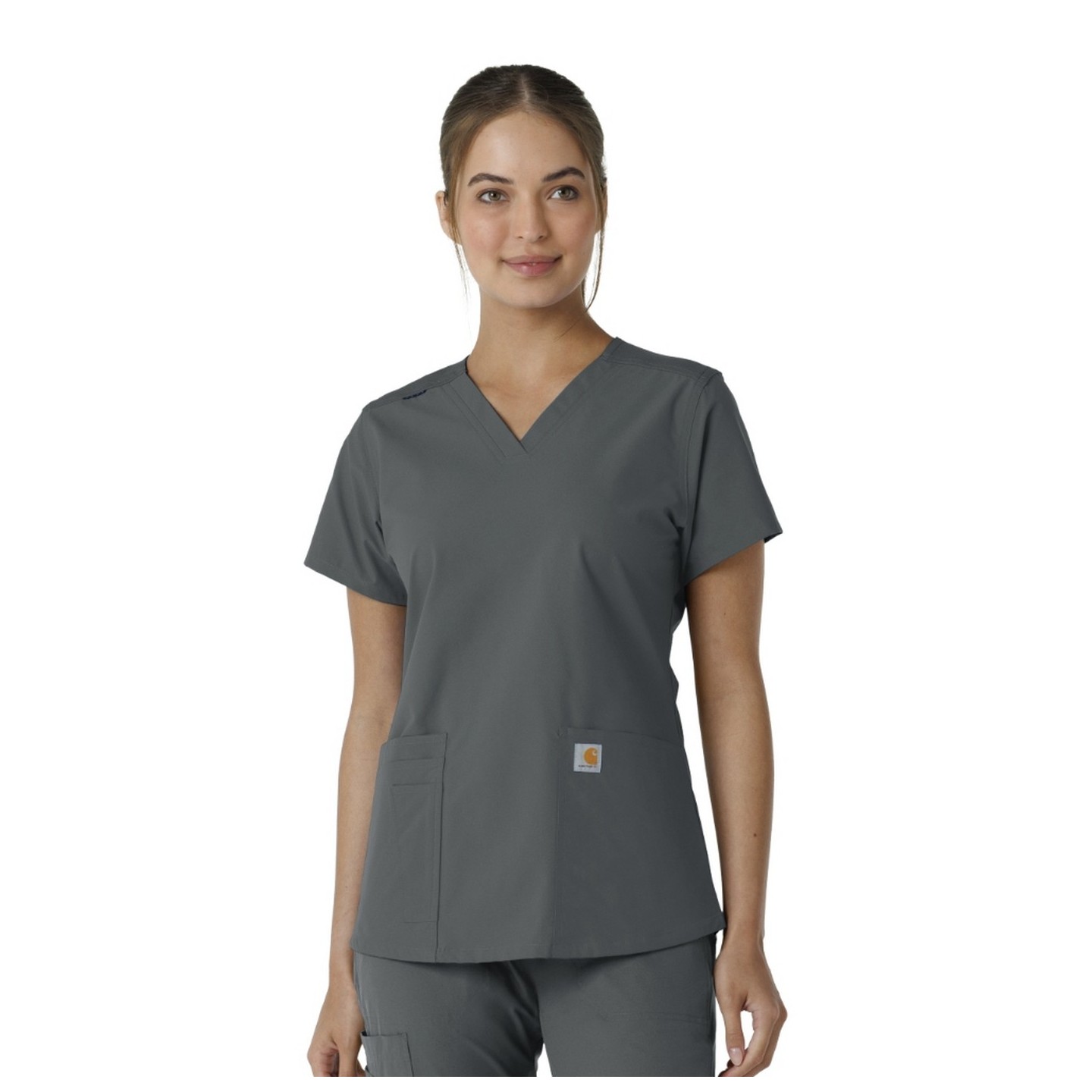 C12313 Carhartt Force Essentials V-Neck Top with Knit Side Panels