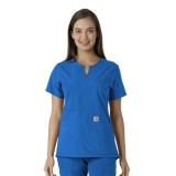 C12413 Carhartt Force Essentials Notch Neck Tunic Top with Knit Panels